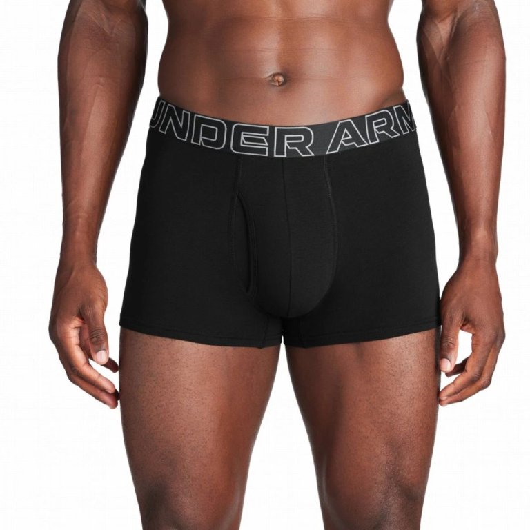 Труси Under Armour Performance Cotton 3In 3Pk Boxer Briefs M - чорні