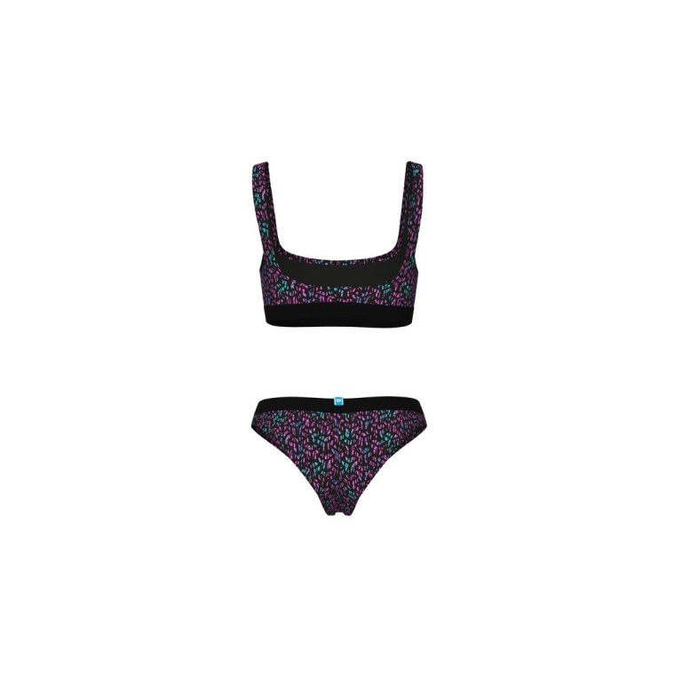 Plavky Arena Monogram Elastic Bikini Brallette W - černá/fialová/modrá