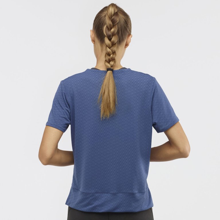 Tričko Salomon ELEVATE AERO TEE W - modrá
