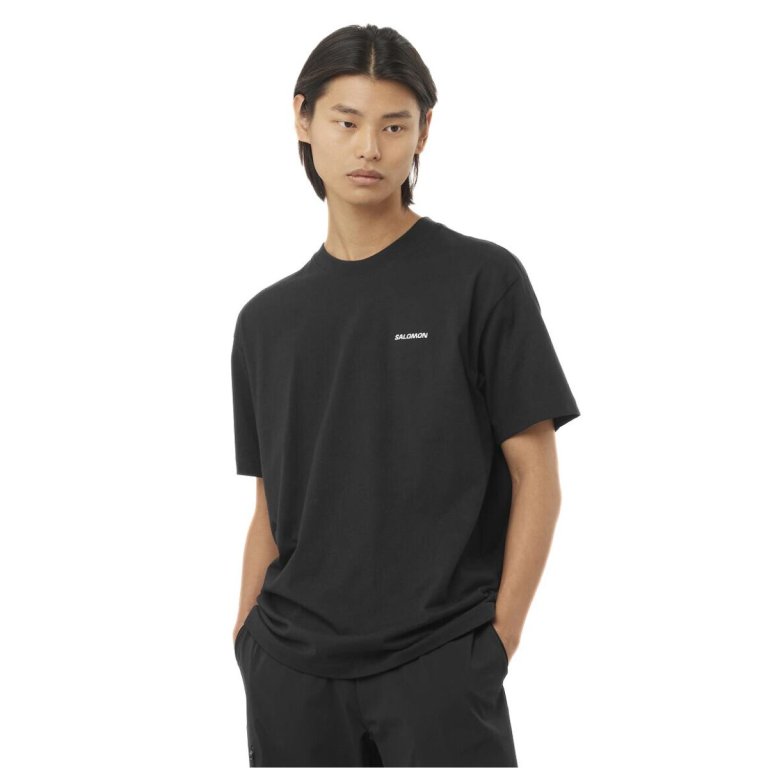 Футболка Salomon Chest Logo Relaxed Tee M - чорна