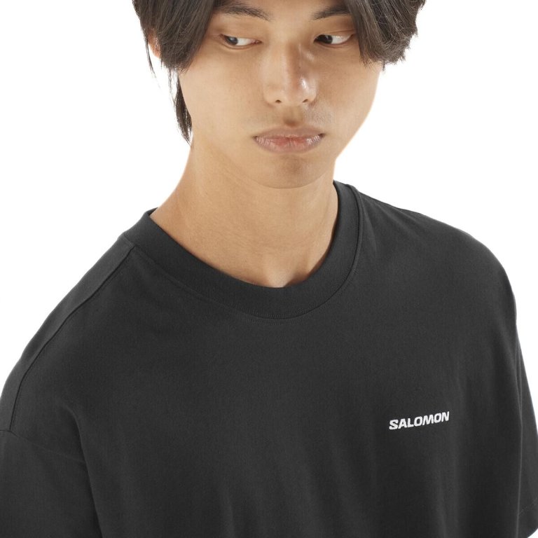 Футболка Salomon Chest Logo Relaxed Tee M - чорна
