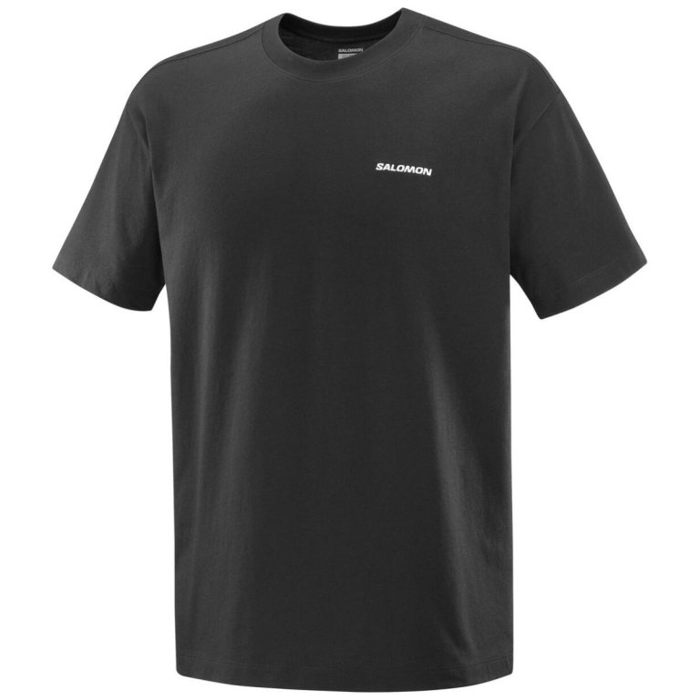 Футболка Salomon Chest Logo Relaxed Tee M - чорна