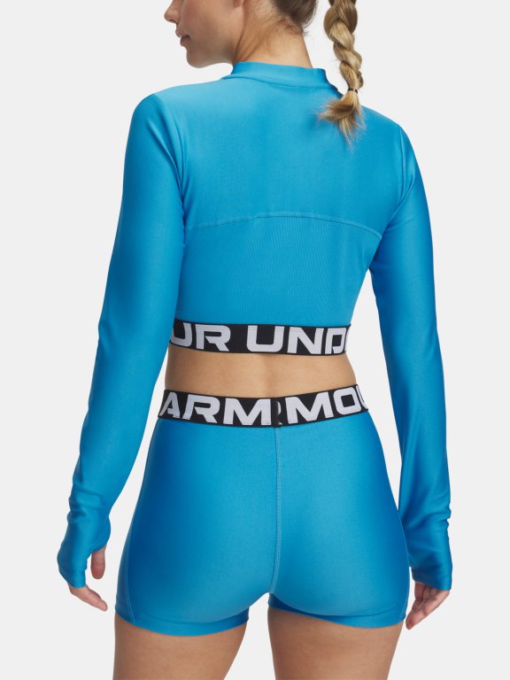 Футболка Under Armour Heatgear Rib 1/4 Zip LS Wmn Blue