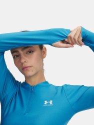 Футболка Under Armour Heatgear Rib 1/4 Zip LS Wmn Blue