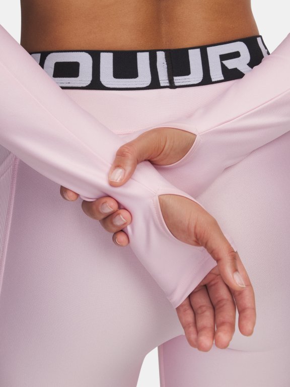 Футболка Under Armour Heatgear Rib 1/4 Zip LS Wmn Pink