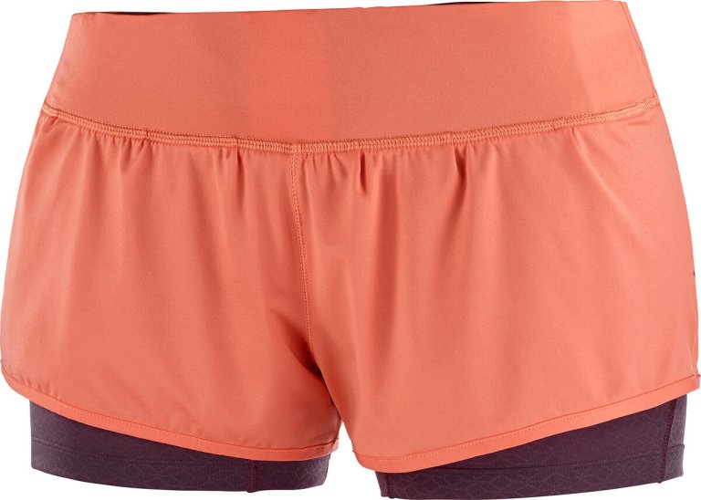 Kraťasy Salomon ELEVATE AERO SHORT W - oranžová/fialová