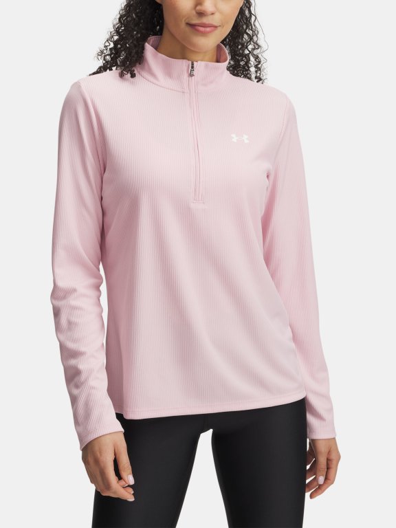 Футболка Under Armour Tech Rib 1/2 Zip Wmn Pink