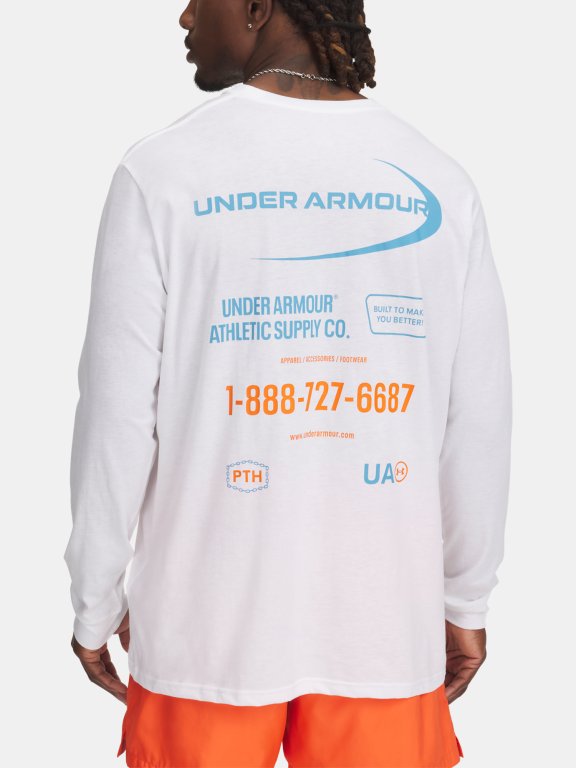 Футболка Under Armour Workwear Logo LS біла