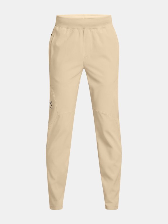 Штани Under Armour Unstoppable Tapered P Jr Коричневі
