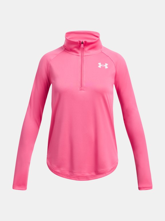 Футболка Under Armour Tech Graphic 1/2 Zip Jr Pink