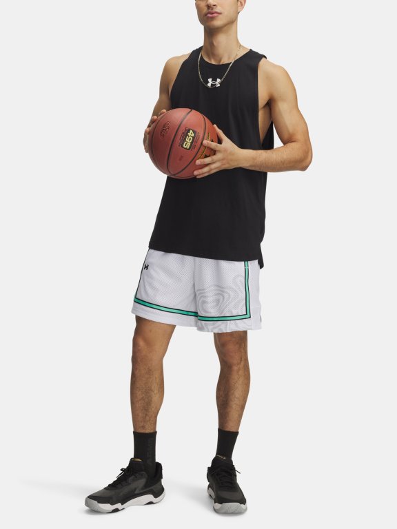 Kraťasy Under Armour Zone Pro 7In Mesh Shrt Prntd Man White