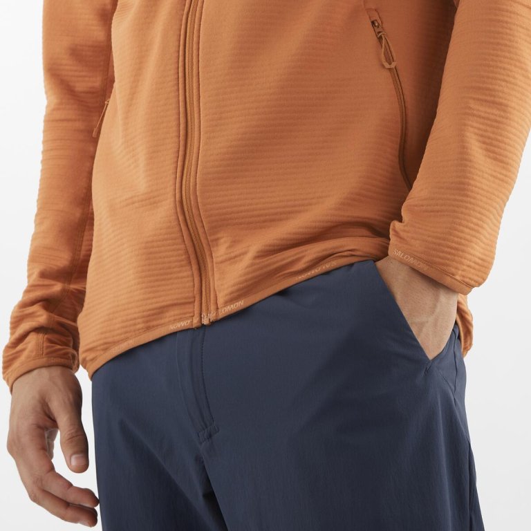 Світшот Salomon Essential Lightwarm FZ M - коричневий