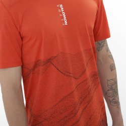 Футболка Salomon S/LAB Ultra Print Tee M - помаранчева