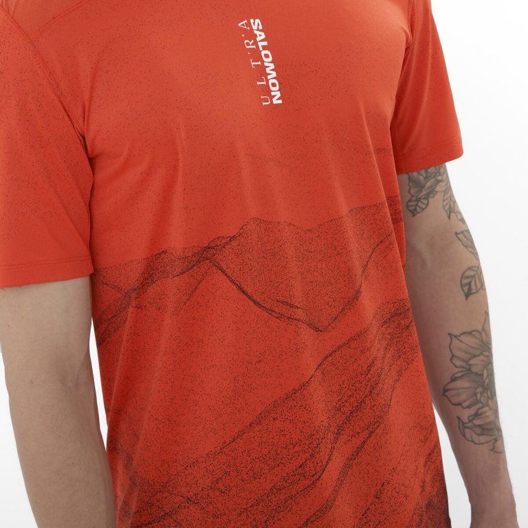 Футболка Salomon S/LAB Ultra Print Tee M - помаранчева