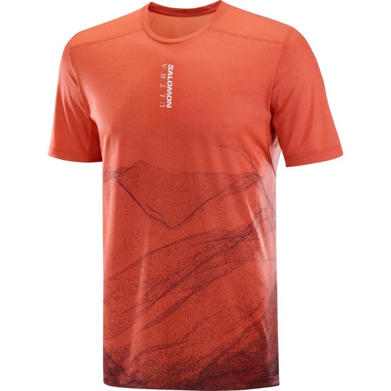 Футболка Salomon S/LAB Ultra Print Tee M - помаранчева