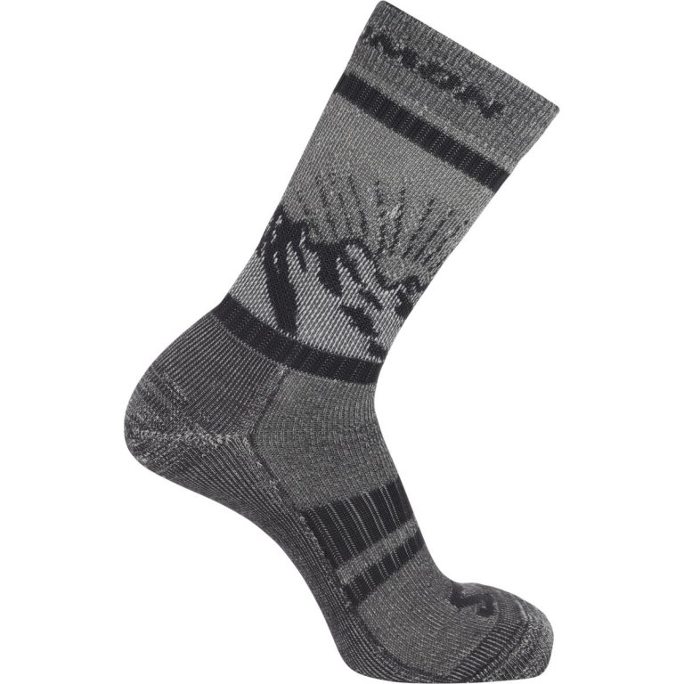 Шкарпетки Salomon Retro Wool Crew Socks - чорно/сірі