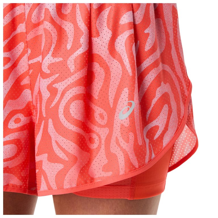 Шорти Asics Road All Over Print 2-N-1 3.5In Short W - помаранчеві