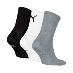 Шкарпетки Puma Logo Short Crew 3 Pack Socks - сіро/біло/чорні