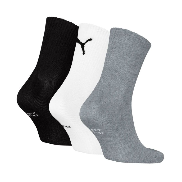 Шкарпетки Puma Logo Short Crew 3 Pack Socks - сіро/біло/чорні