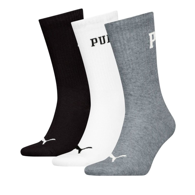 Шкарпетки Puma Logo Crew 3 Pack - сіро/біло/чорні