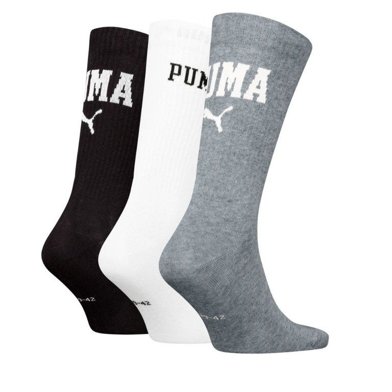 Шкарпетки Puma Logo Crew 3 Pack - сіро/біло/чорні