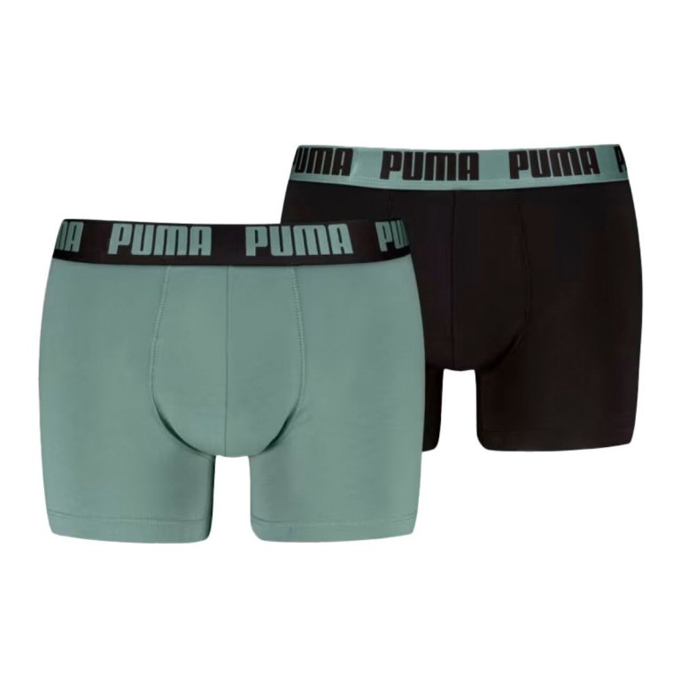 Боксерки Puma Everyday Basic Boxer 2 Pack M - зелено/чорні