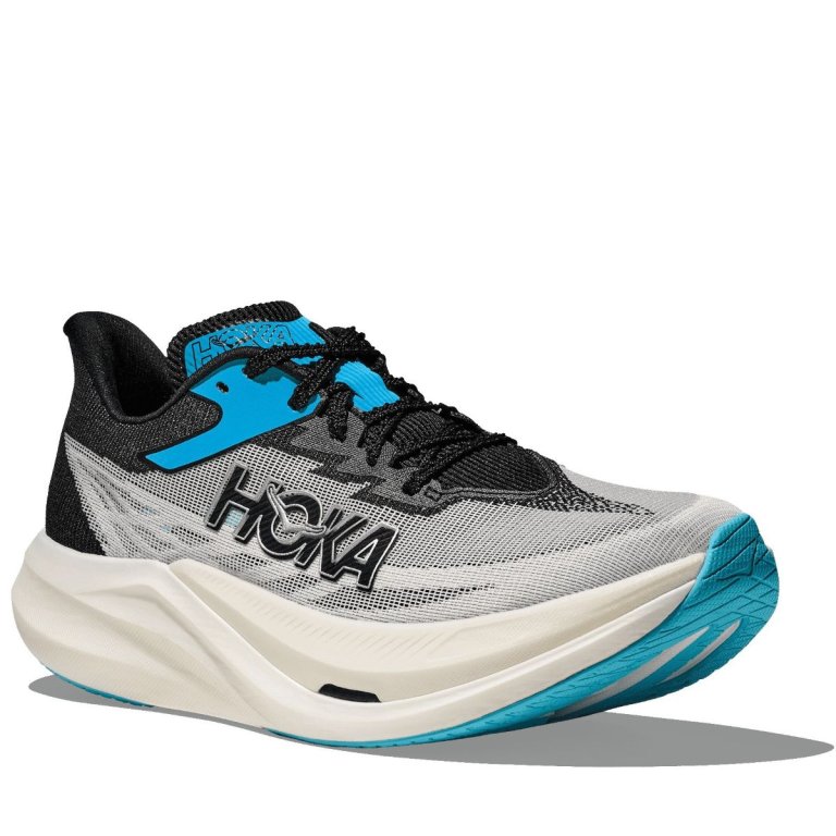 Кросівки Hoka Rocket X 3 - сіро/чорно/сині