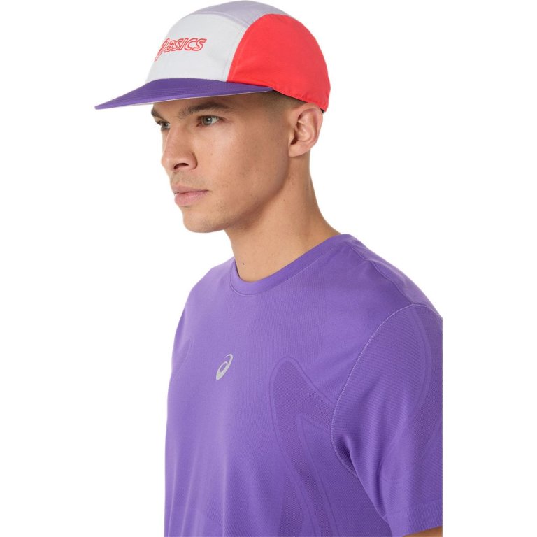 Кепка Asics 5 Panel Cap - біло/фіолетово/червона