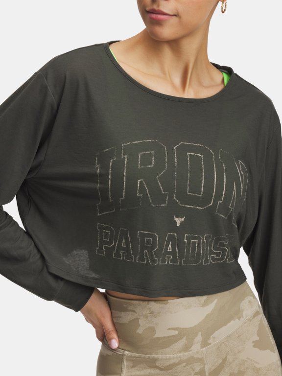 Футболка UA Project Rock Ip LS Wmn Green