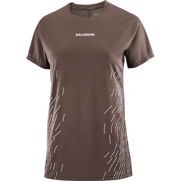 Футболка Salomon Sense Aero SS Tee GFX W - коричнева