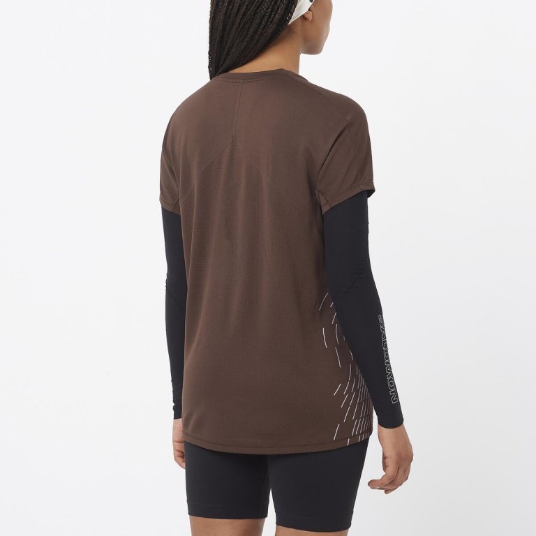 Футболка Salomon Sense Aero SS Tee GFX W - коричнева