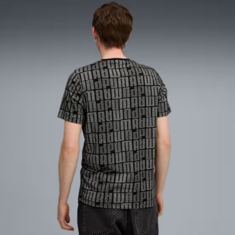 Футболка Puma Ess Logo Lab Aop Tee M - чорна