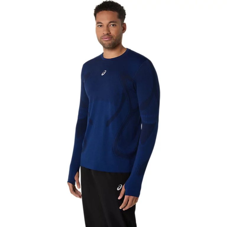 Футболка Asics Road Seamless LS Top M - синя