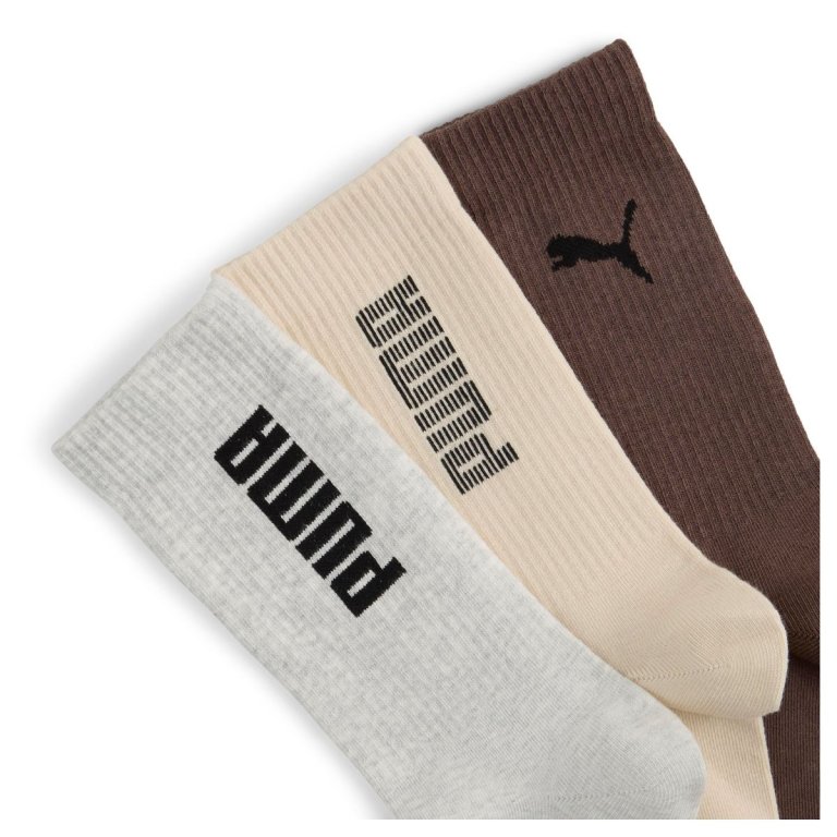 Шкарпетки Puma Rib Logo Crew Socks 3P - бежево/коричнево/сірі