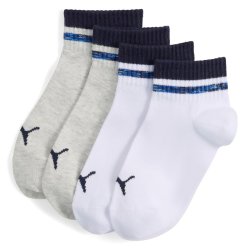 Шкарпетки Puma Heritage Stripe Quarter 2P J - біло/сірі