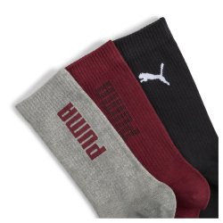 Шкарпетки Puma Rib Logo Crew Sock 3P - чорно/сіро/червоні