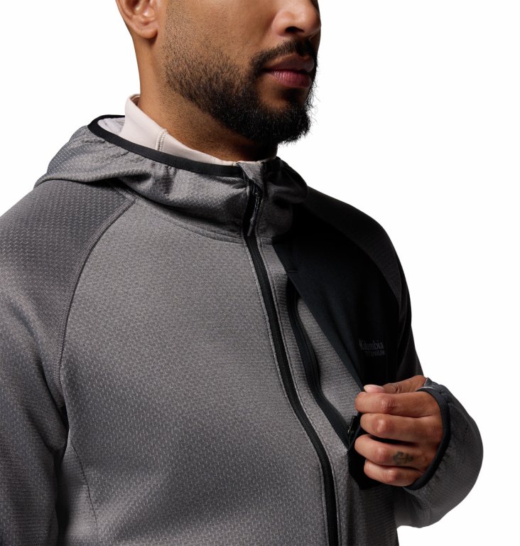 Кофта Columbia Triple Canyon™ Grid Fleece Hooded FZ II M - сіро/чорна