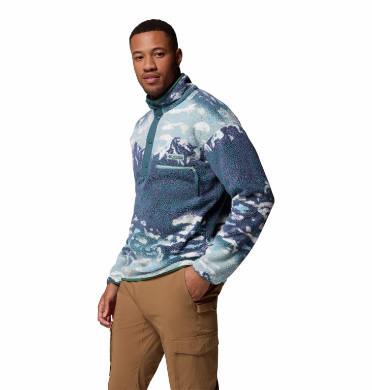 Mikina Columbia Helvetia™ II Printed Half Snap Fleece M - modrá