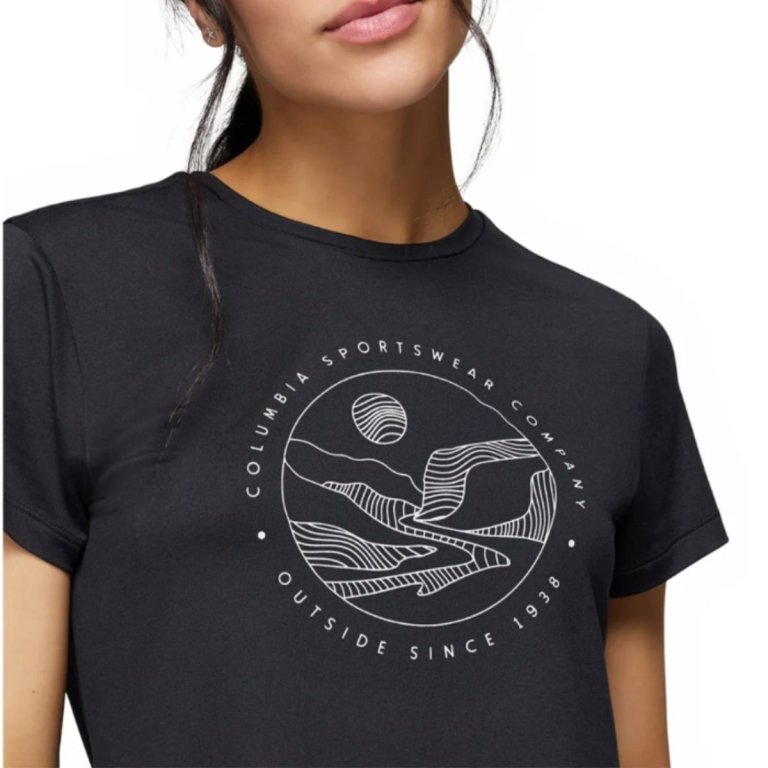 Футболка Columbia Sloan Ridge™ Graphic SS Tee W - чорна