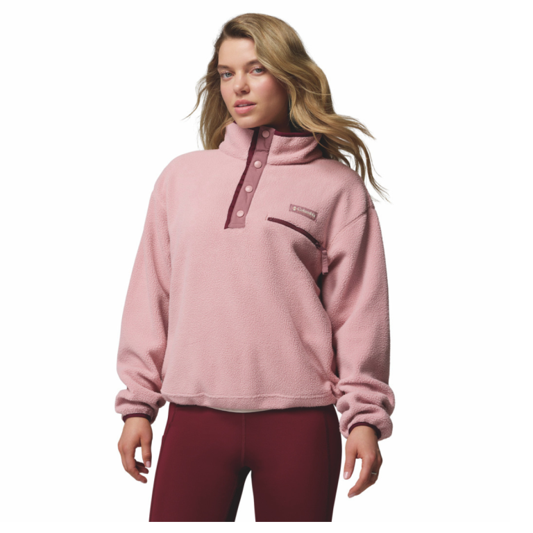 Mikina Columbia Helvetia™ II Cropped Half Snap Fleece W - ružová/červená