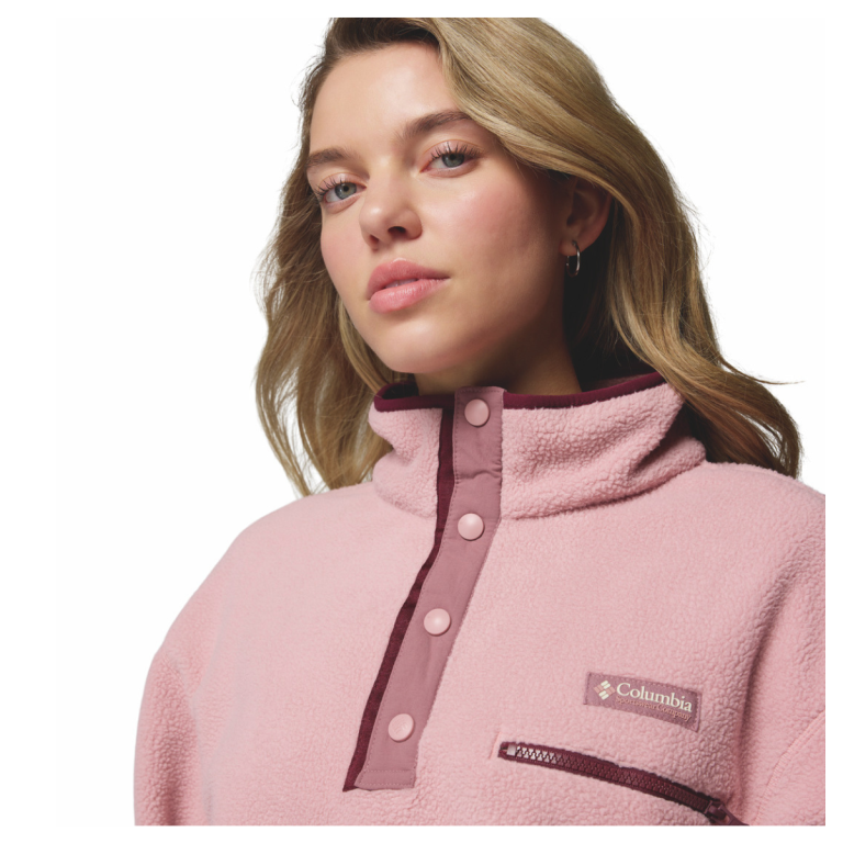 Mikina Columbia Helvetia™ II Cropped Half Snap Fleece W - ružová/červená