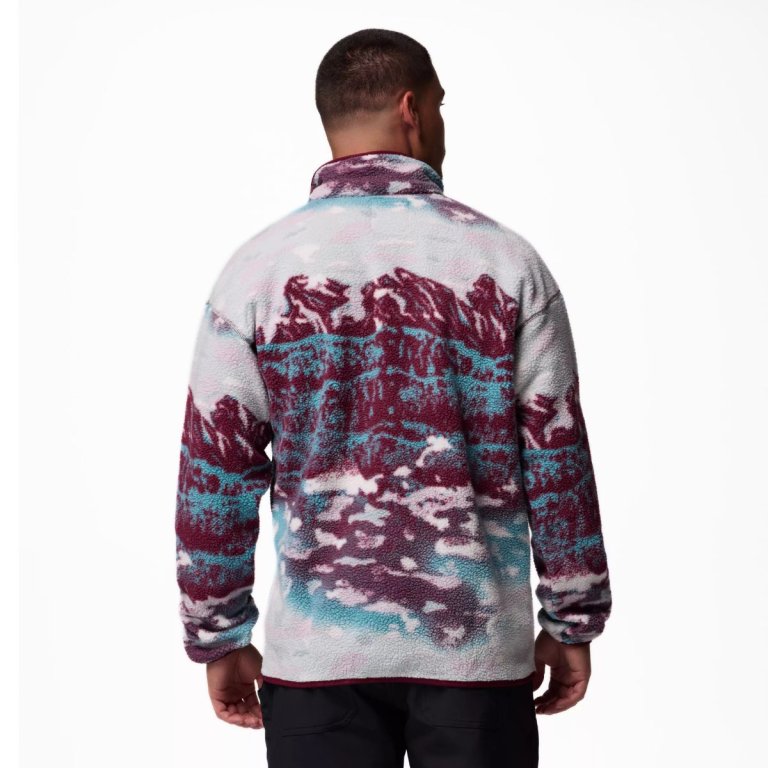Mikina Columbia Helvetia™ II Printed Half Snap Fleece M - červená/modrá/sivá