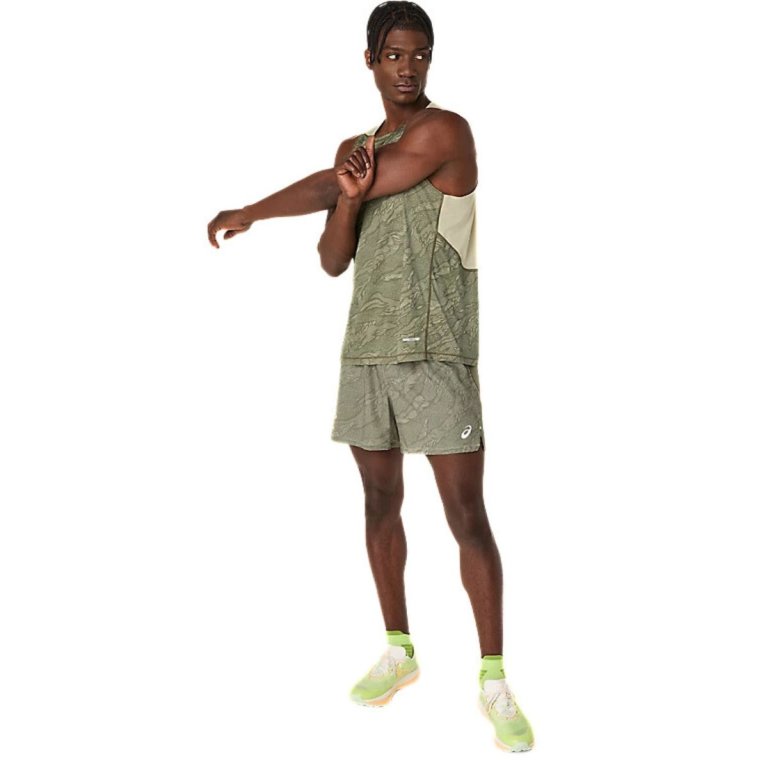 Шорти Asics Fujitrail All Over Print 5In Short M - зелені