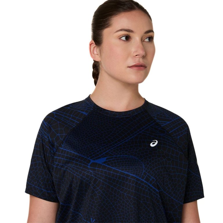 Футболка Asics Road Lite-Show SS Top W - чорно/синя