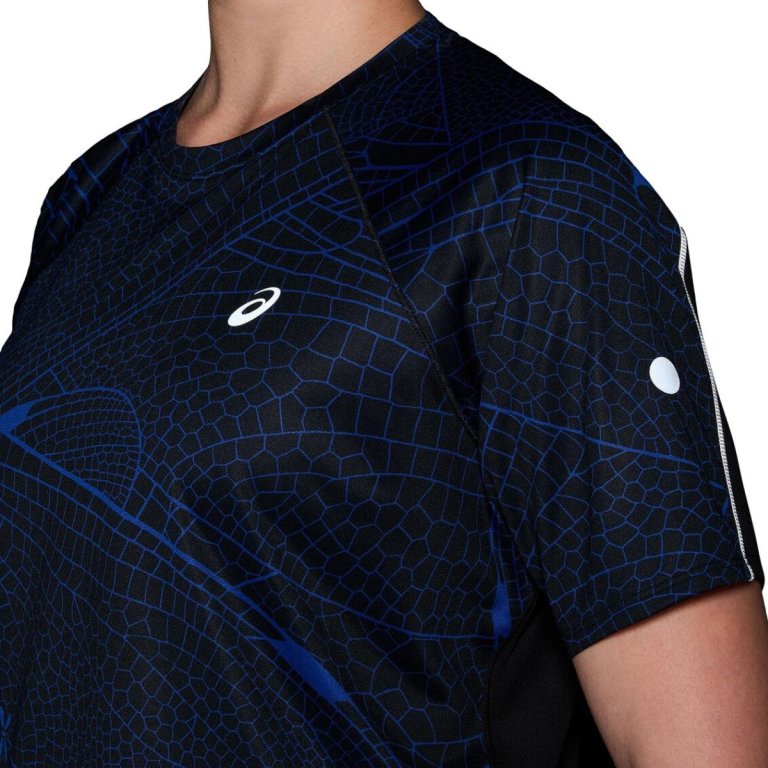Футболка Asics Road Lite-Show SS Top W - чорно/синя