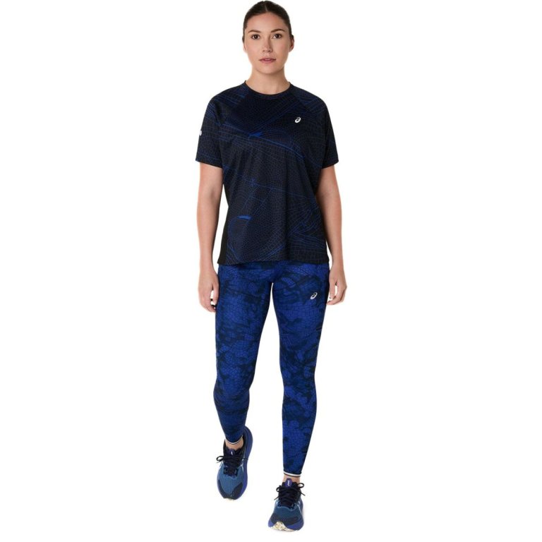 Футболка Asics Road Lite-Show SS Top W - чорно/синя
