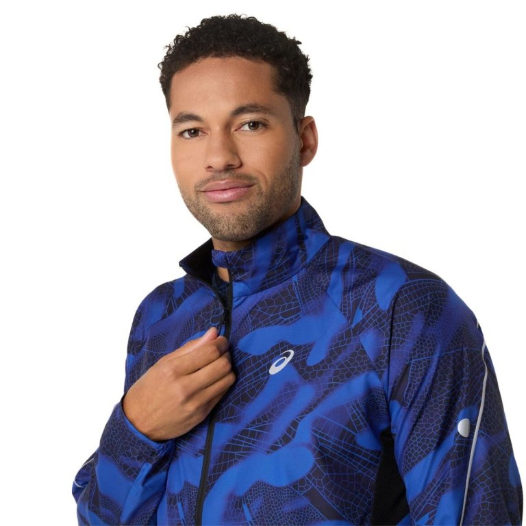 Куртка Asics Road Lite-Show Packable Jacket M - чорно/синя