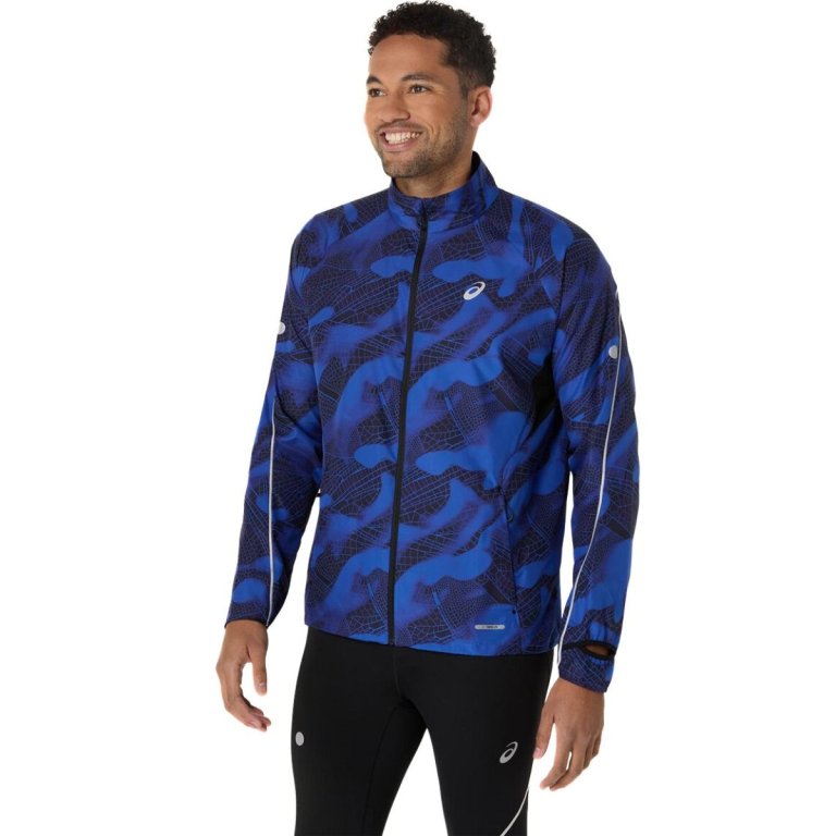 Куртка Asics Road Lite-Show Packable Jacket M - чорно/синя