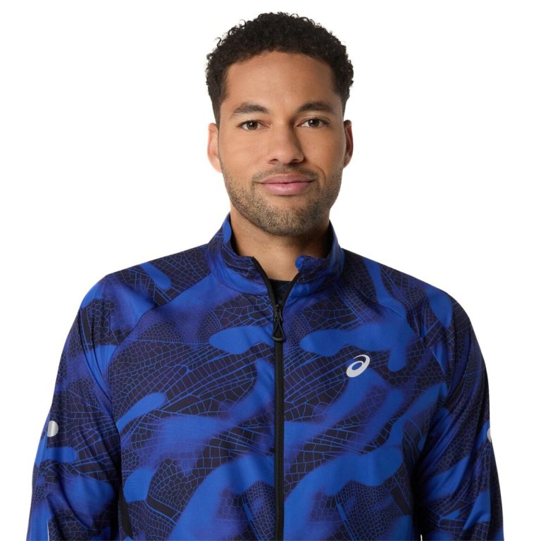 Куртка Asics Road Lite-Show Packable Jacket M - чорно/синя