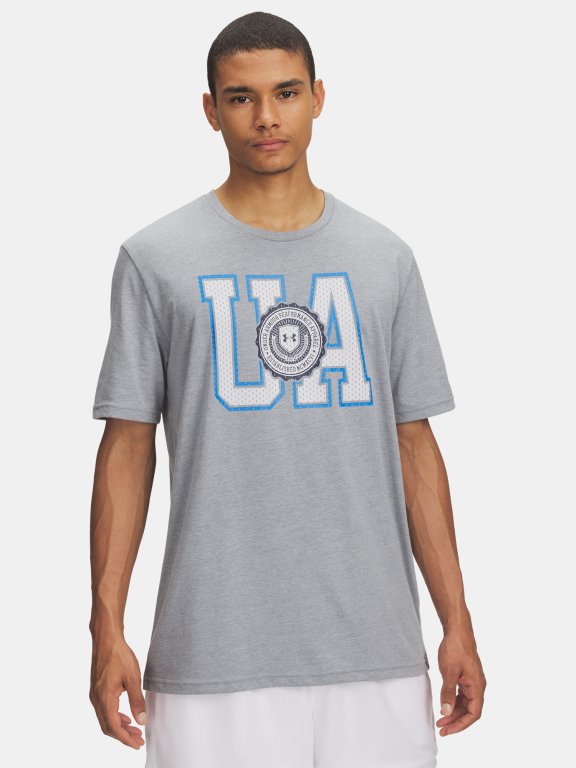 Футболка Under Armour College Crest Logo SS Man Grey